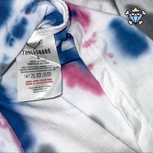 MENS THREADBARE TIE DYE SHORT SET WITH TEE SIZE LARGE TEE SIZE MEDIUM SHORTS - Picture 10 of 16